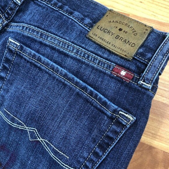 Lucky Brand Sienna Cigarette Denim Jeans Women's Size 6 / 28 Med Wash Distress - Picture 11 of 12